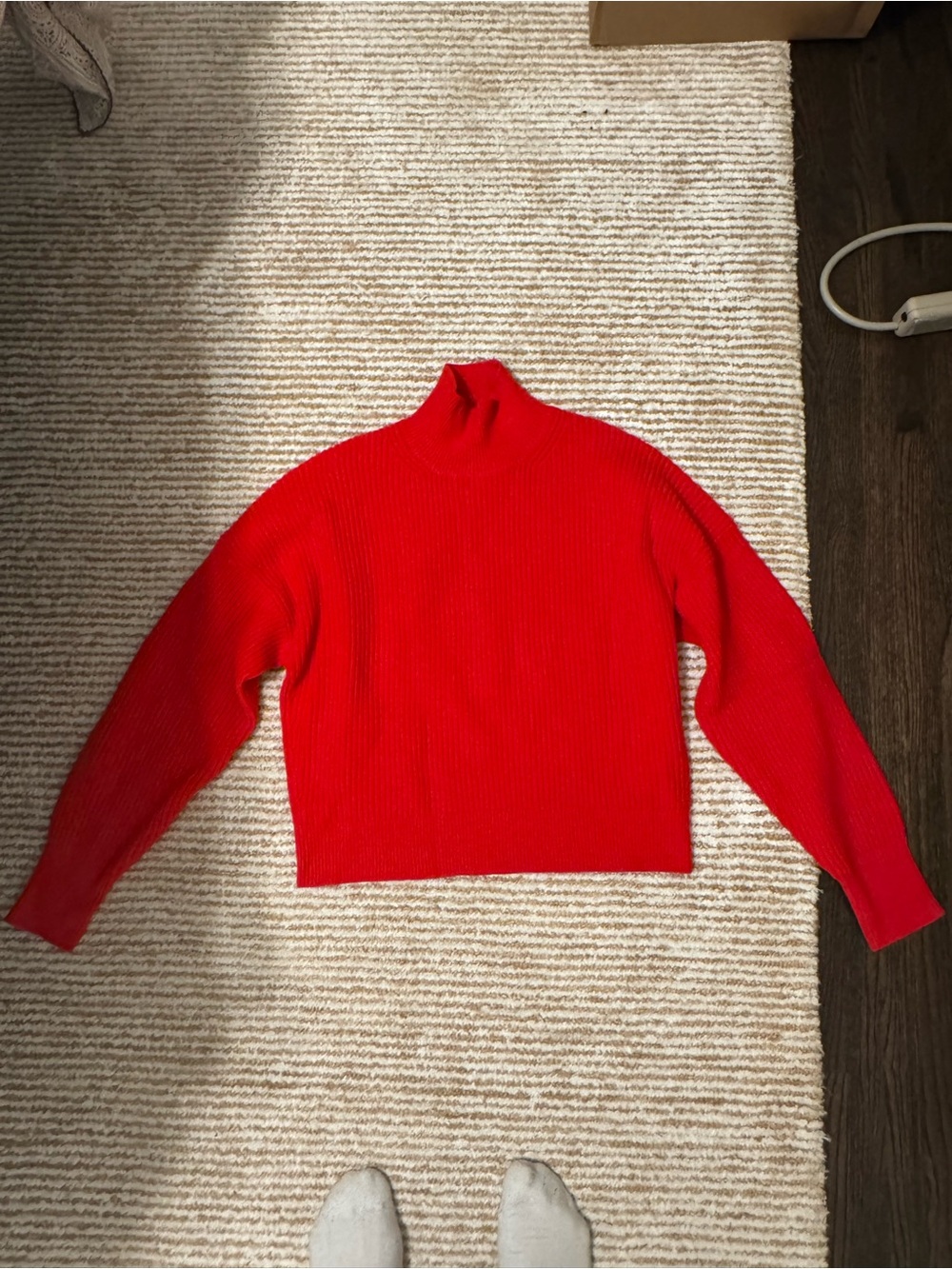 J. Crew Bright Red Mock Neck Sweater